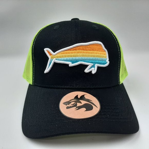 HUK Unisex Kid's Straw, Wide Brim Beach Hat, KC Fish And - View #2